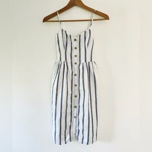 Abercrombie & Fitch Button Midi Stripe Dress